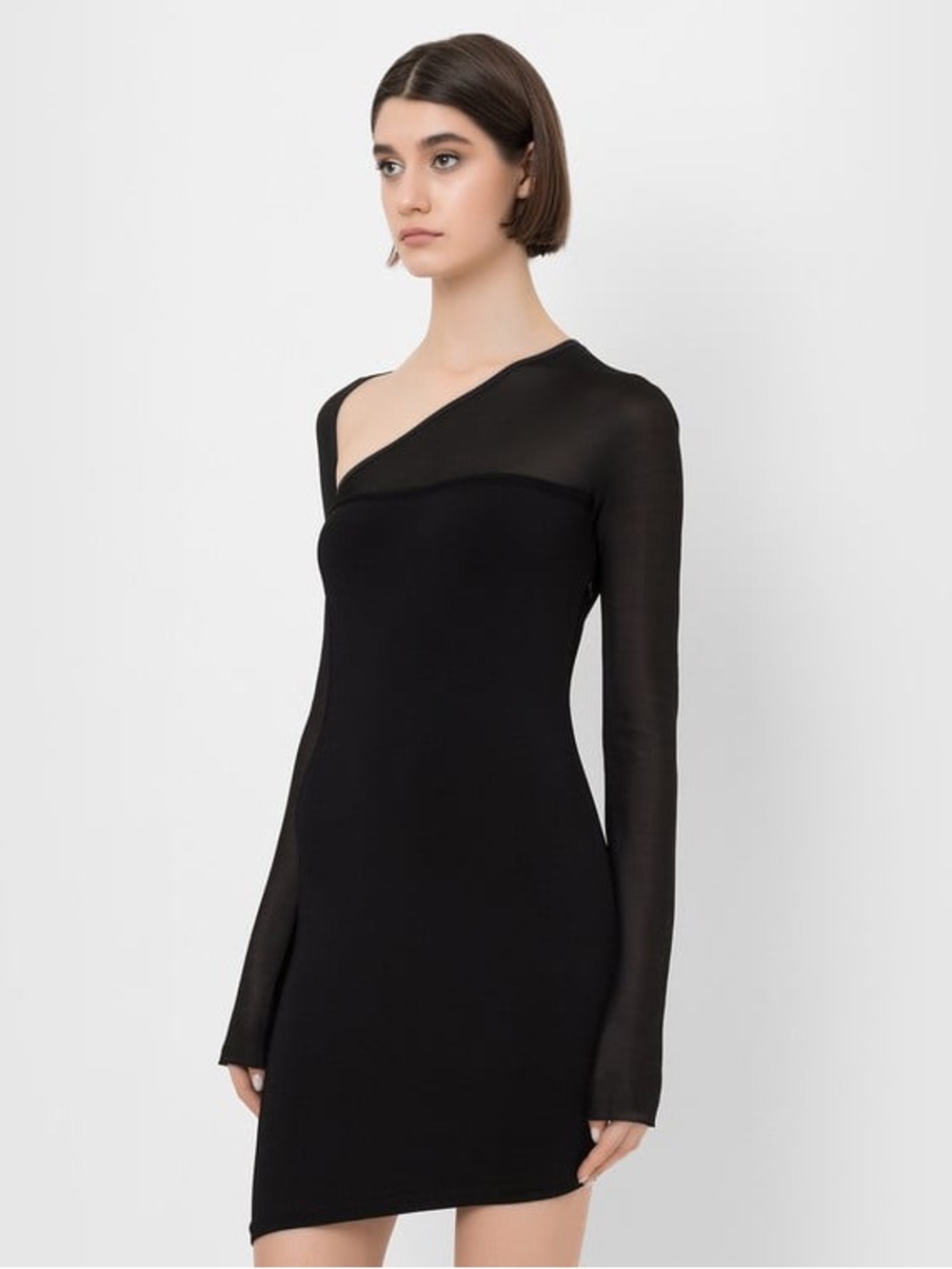 Mugler Black asymmetric mini dress size xs women’s designer